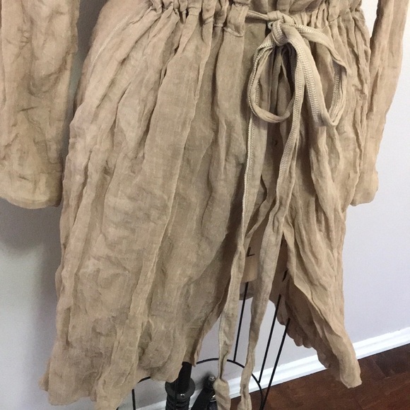 Annette Gortz Tan Cotton Silk Jacket Coat - Picture 4 of 8